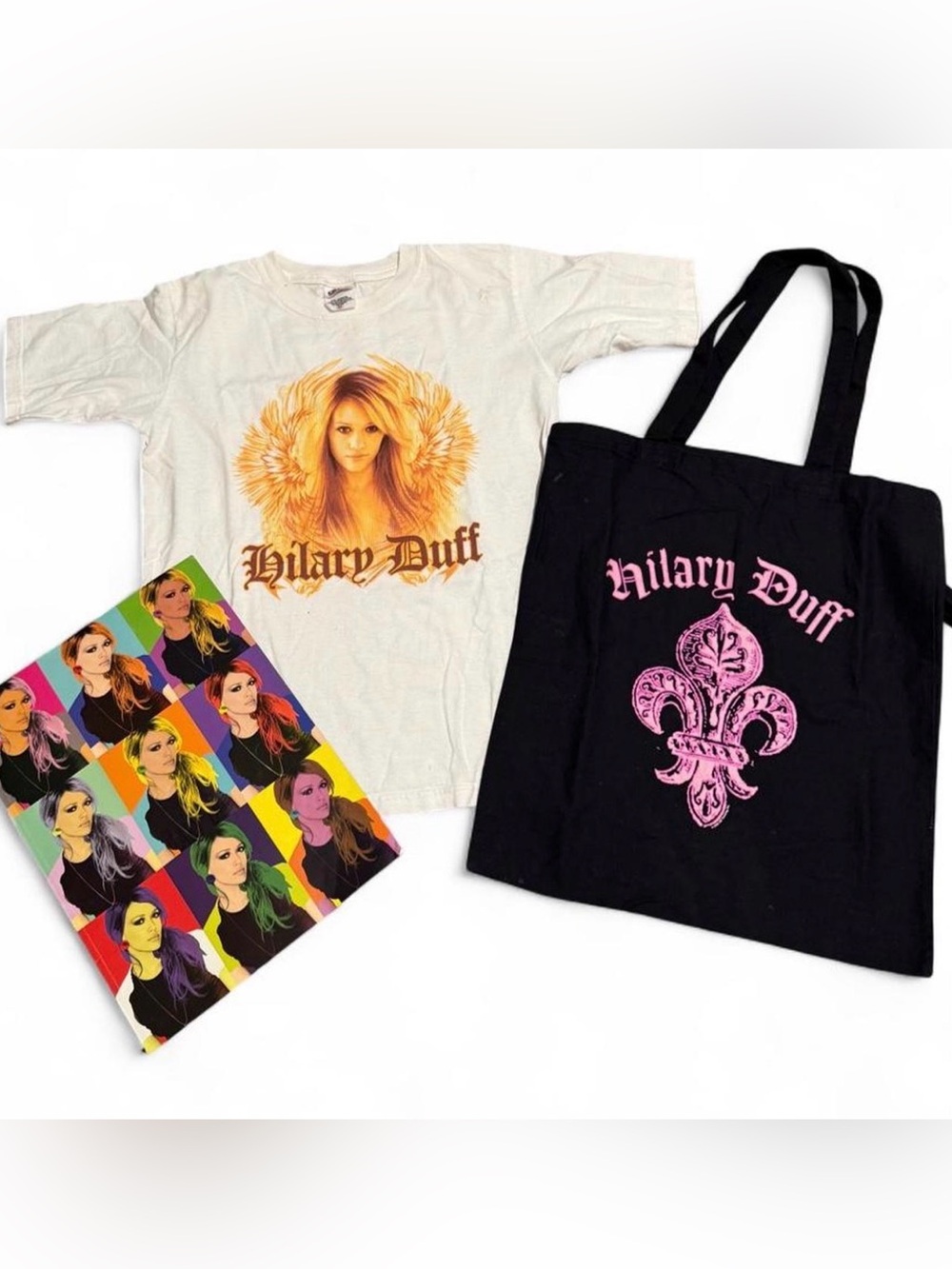 Vintage 2005 Hilary Duff Tour Book Shirt & Tote Bag Bundle Fits XXS/XS